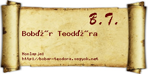Bobár Teodóra névjegykártya